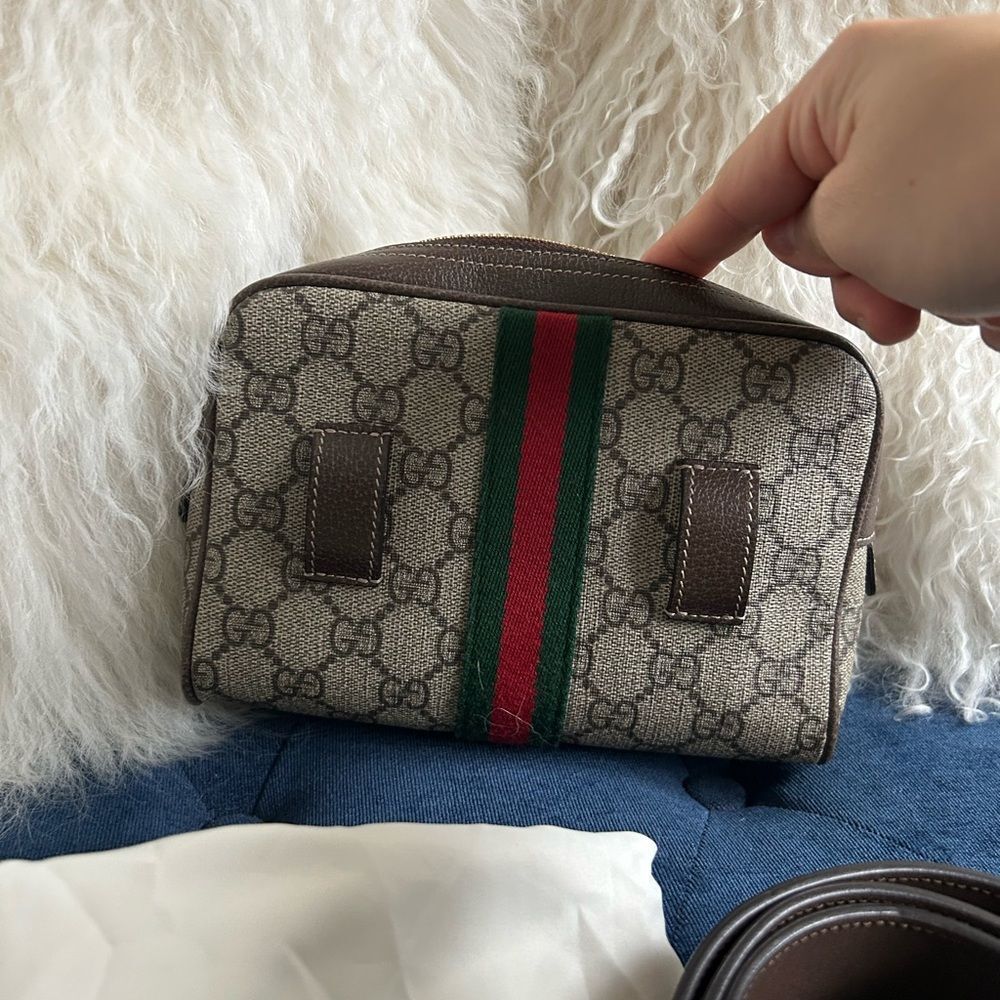 GUCCI GG Supreme Monogram Web Med Ophidia Belt Bag 85 - Picture 7 of 11